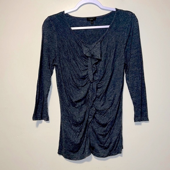 Womens Talbots stretchy ruched ruffle blouse size M - Picture 1 of 4
